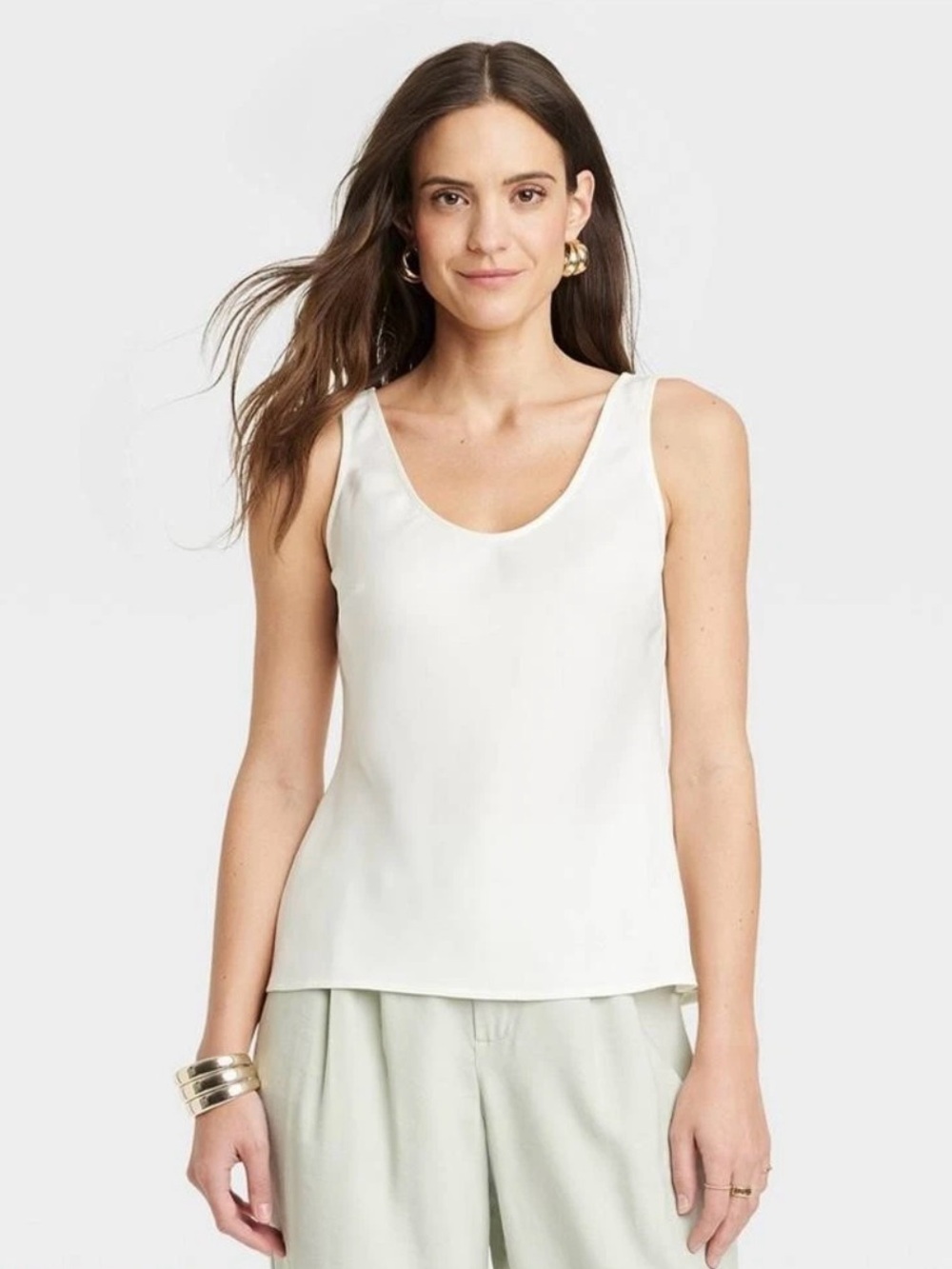 A New Day Woven Shell Tank Top
Womens Small Scoop Neck Cream